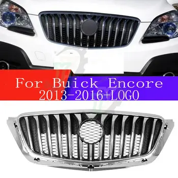 С логотипом для Buick Encore 2013 2014 2015 2016 Автомобильный Аксессуар Решетка радиатора переднего бампера Центральная панель для укладки верхней решетки 13 14 15 16